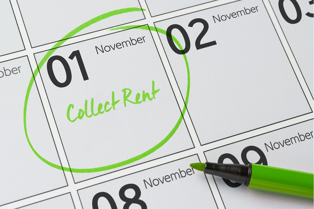 collect rent written on a calendar