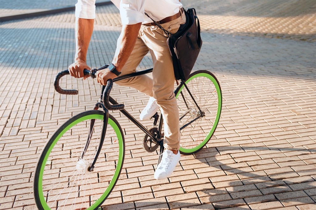 A bike rider easing into work after a holiday break