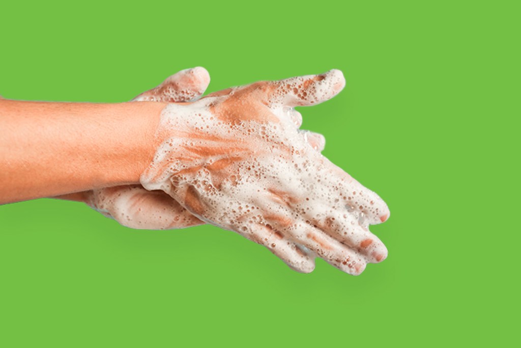 Image of resident washing hands to prevent cold and flu, including Coronavirus and COVID-19