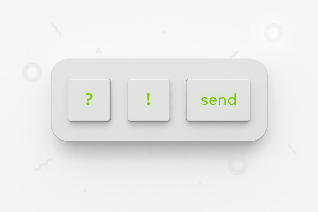 Three keys of a keyboard symbolizing the decision to hit send on a community newsletter for residents