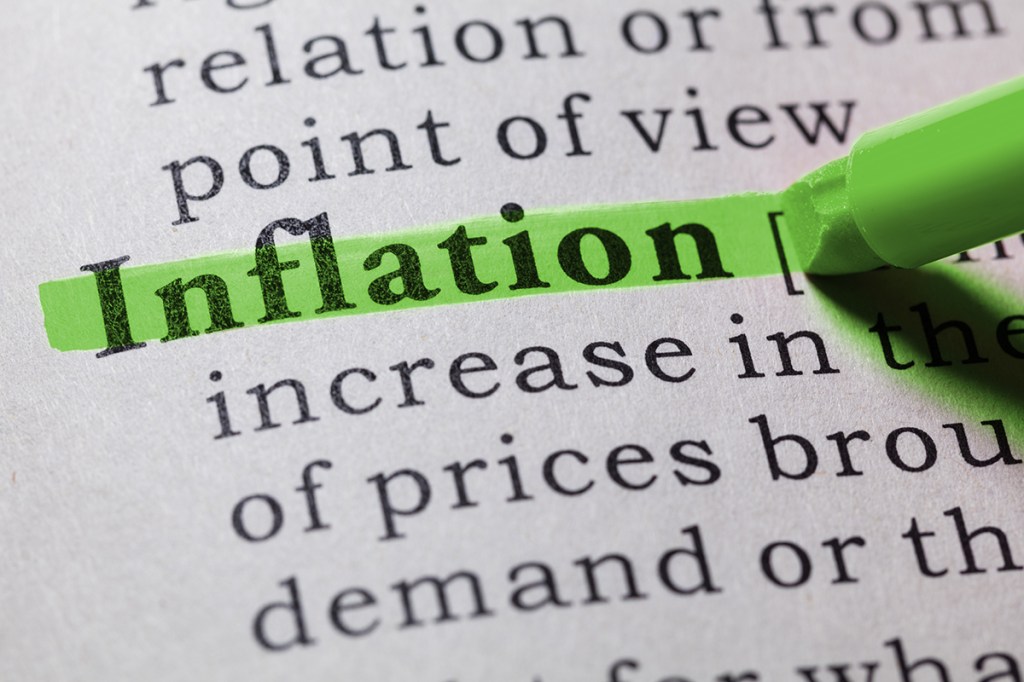 Some text with the word "inflation" highlighted in green