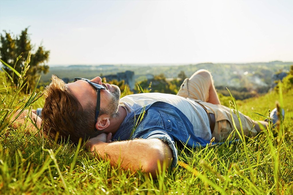 Relaxing in field to avoid HOA board member burnout