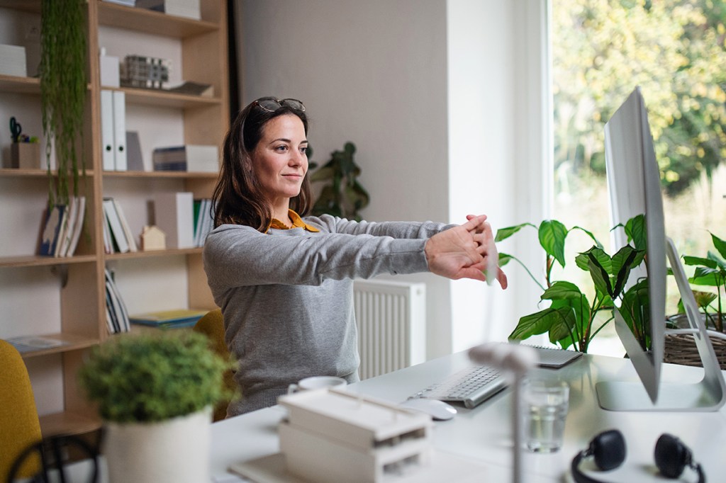 woman working in a flexible office space