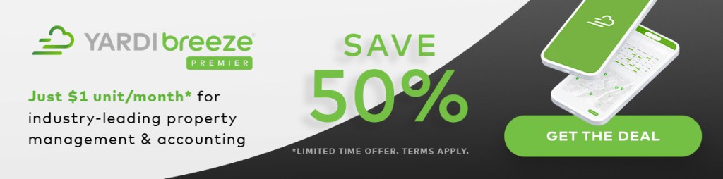 Save 50%. Just $1 unitmonth for industry-leading property management & accounting