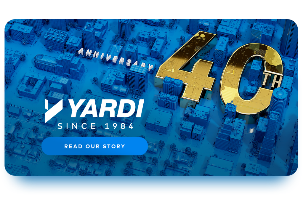 Yardi 40th Anniversary placard