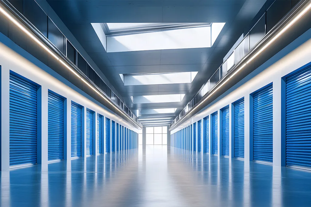 Interior of self storage facility